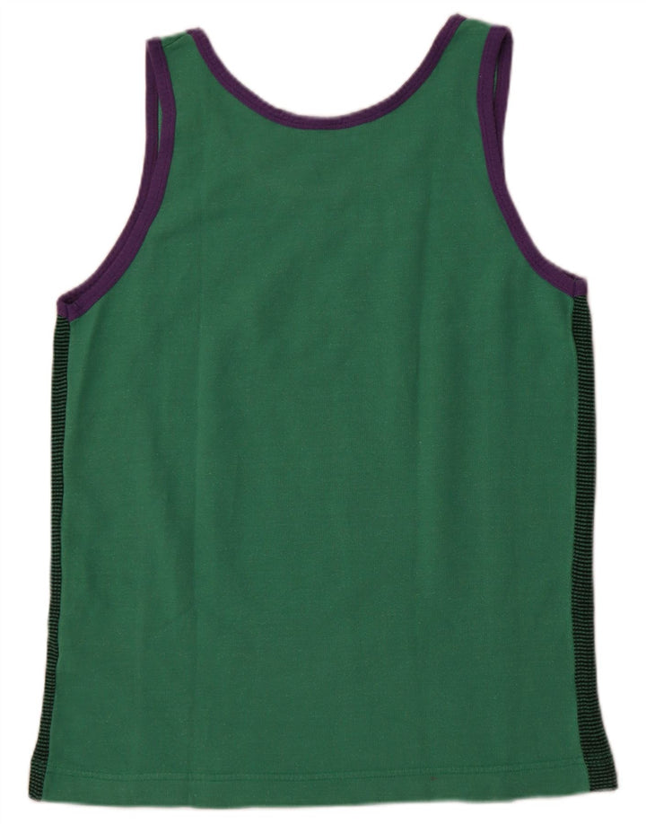 Vintage Herren Grafik Weste Top Kleine grüne Nadelstreifen