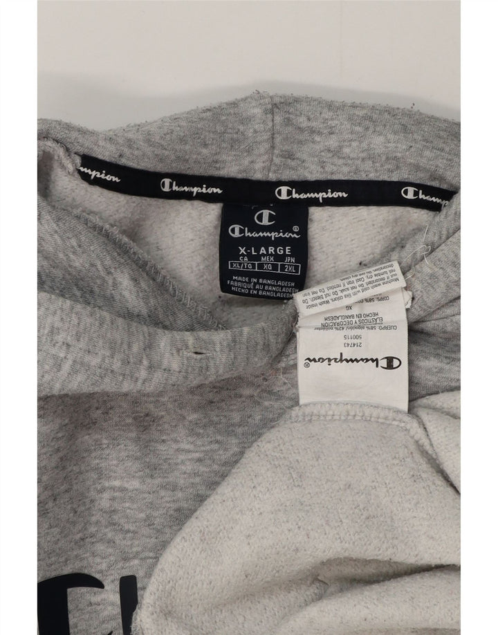 CHAMPION Herren-Kapuzenpullover mit Grafik, XL, grau meliert, Baumwolle