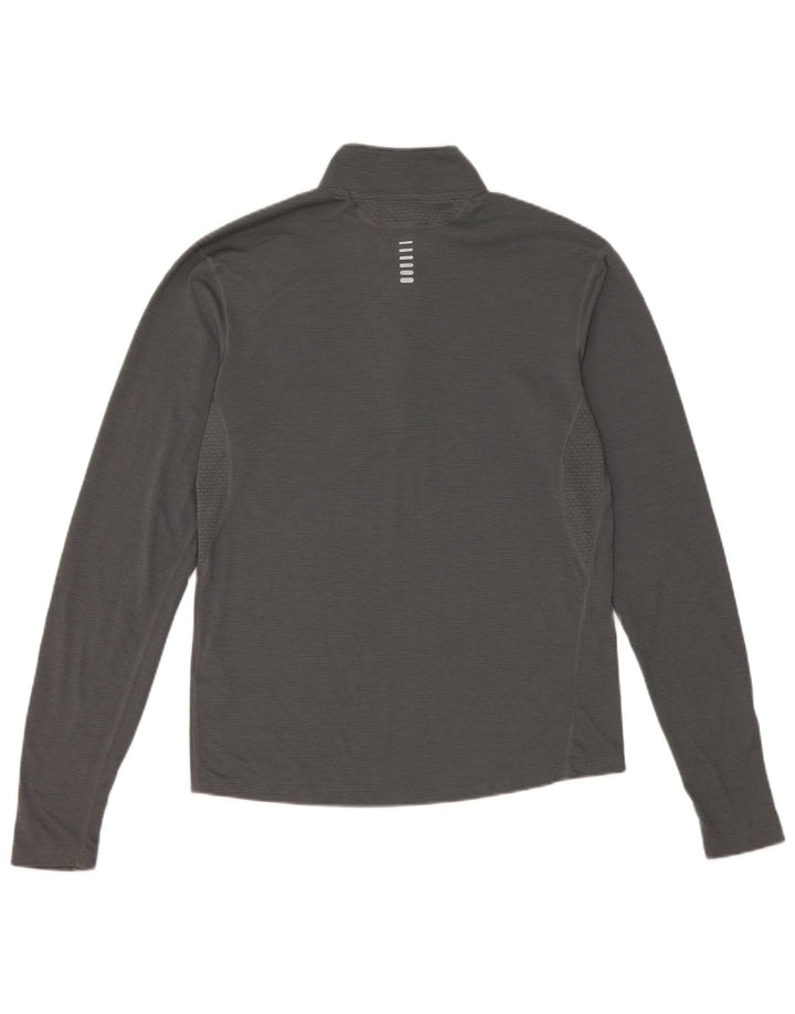 Under Armour Herren Heat Gear Zip Neck Top Langarm Small Grau Polyester