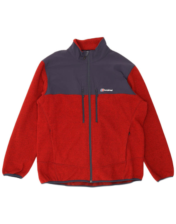 Berghaus Herren Fleecejacke UK 44 2XL Rot Colourblock Polyester