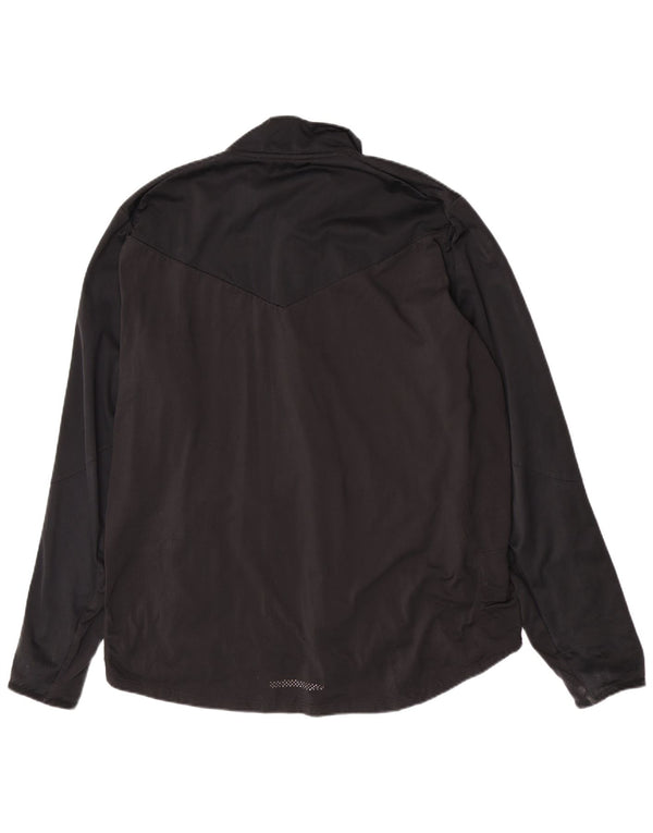 Nike Womens Dri Fit Tracksuit Top Jacket UK 18 XL Black Polyester