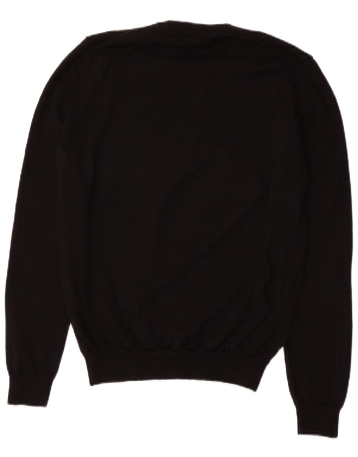 Hugo Boss Herren-Pullover mit V-Ausschnitt, kleine schwarze Wolle