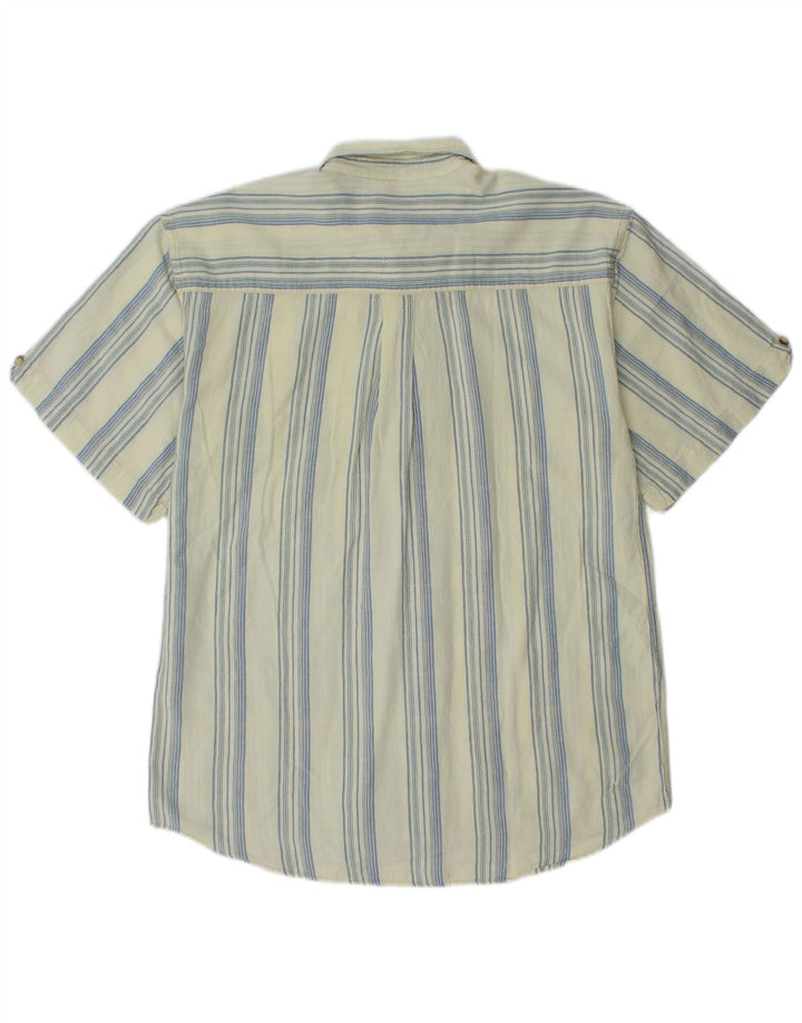 VINTAGE Herren Kurzarmhemd groß blau gestreift