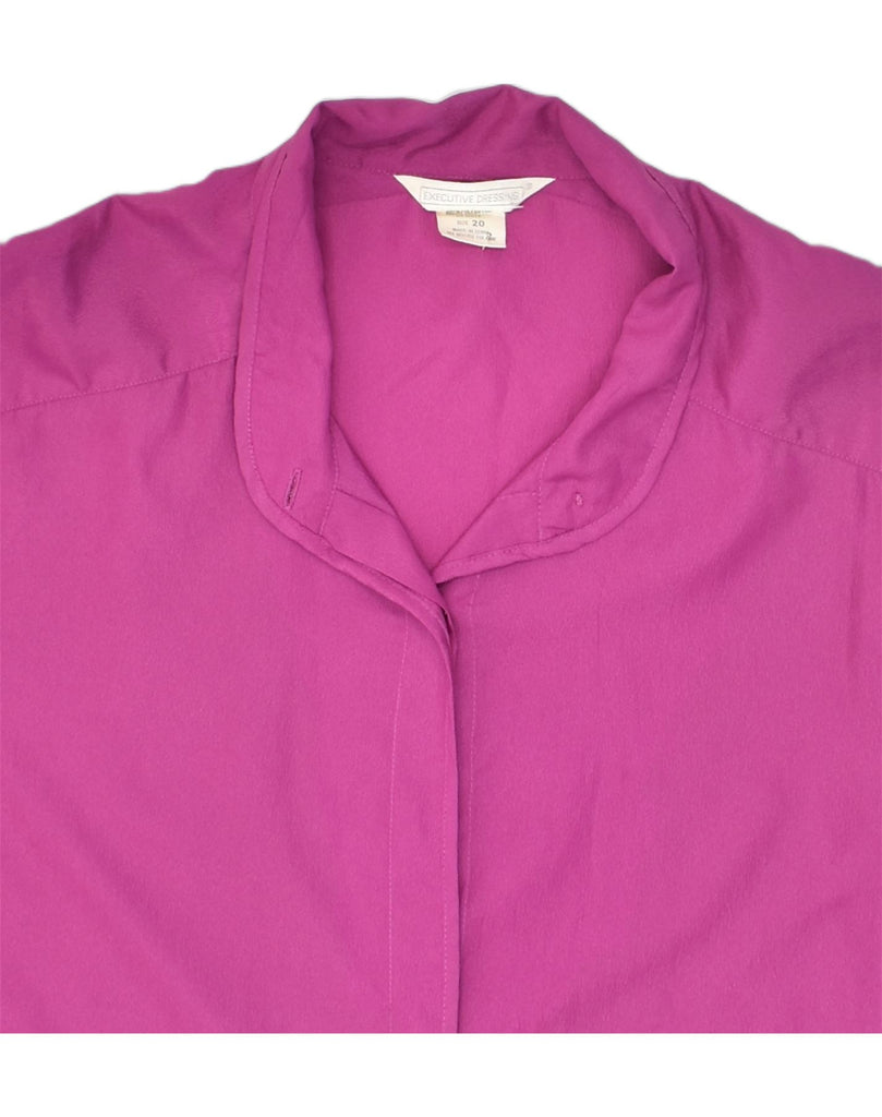 VINTAGE Womens Shirt UK 20 2XL Pink Polyester | Vintage Vintage | Thrift | Second-Hand Vintage | Used Clothing | Messina Hembry 