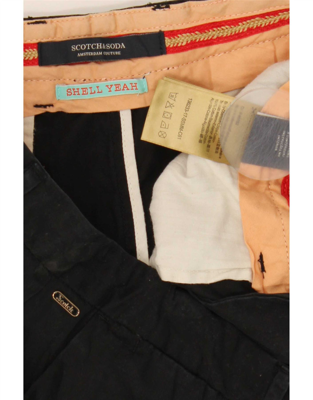 Scotch & Soda Herren Chinoshorts W33 Mittelschwarze Baumwolle