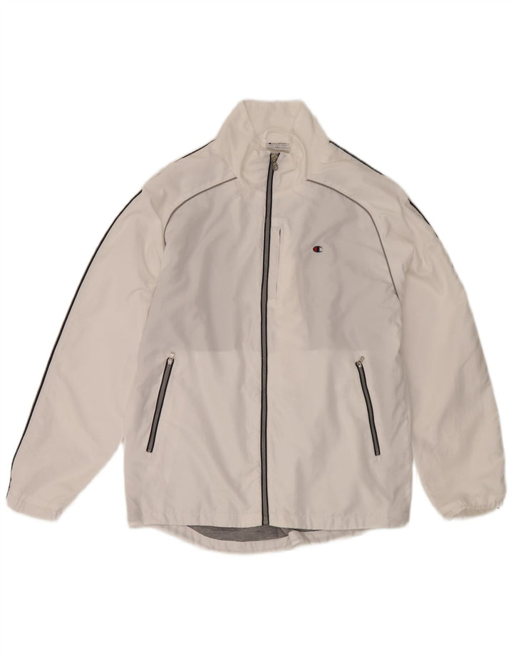 Champion Herren-Trainingsanzug-Top-Jacke, großes weißes Polyester