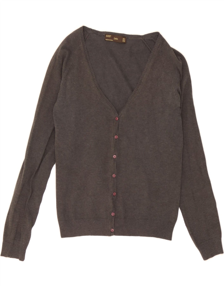 ZARA Womens Cardigan Sweater UK 14 Medium Grey Cotton Vintage Zara and Second-Hand Zara from Messina Hembry 