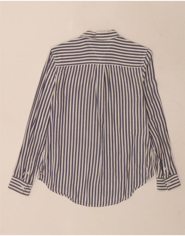 Tommy Hilfiger Damenhemd UK 10 Small Blauer Nadelstreifen