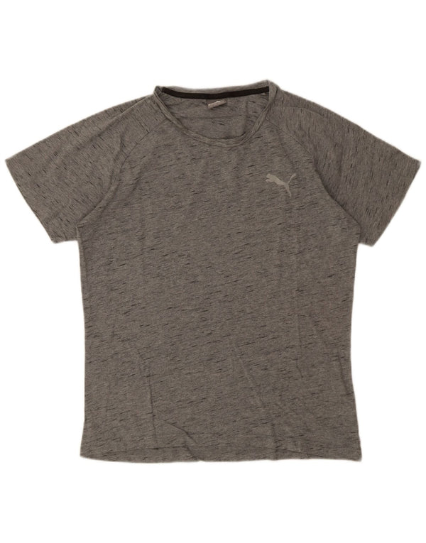 Puma Herren T-Shirt Top Large Grau meliert Baumwolle