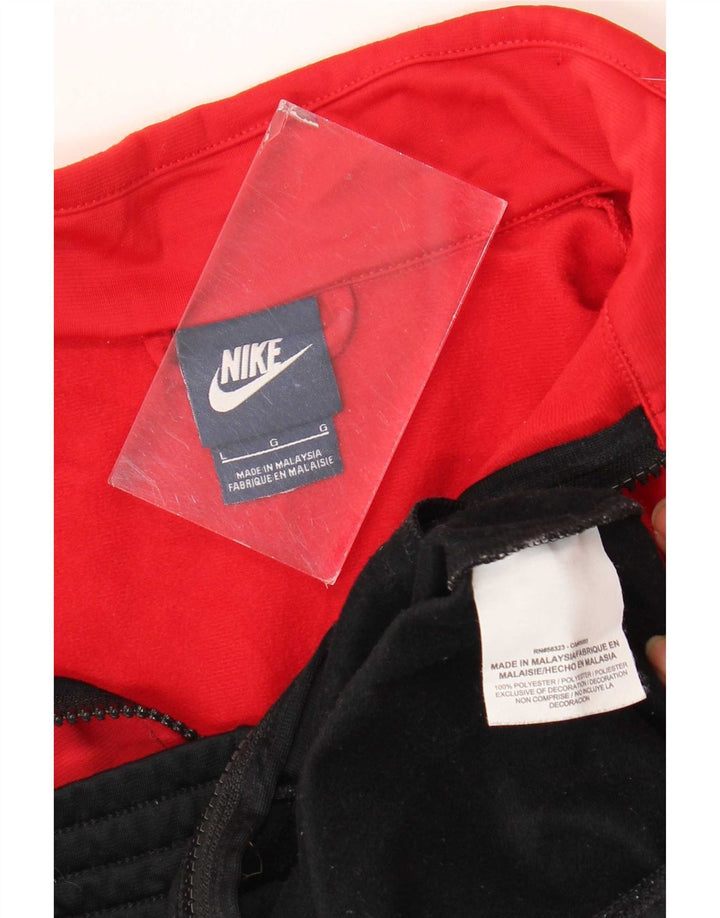 Nike Jungen-Trainingsanzug-Top-Jacke, 11–12 Jahre, schwarzes Farbblock-Polyester