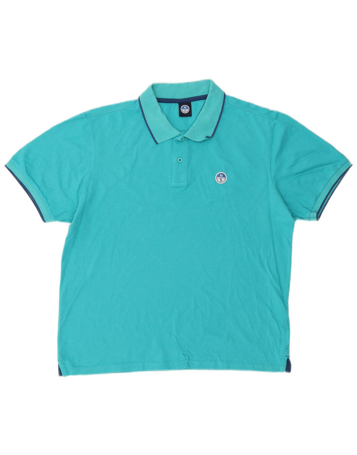 North Sails Herren-Poloshirt, große blaue Baumwolle