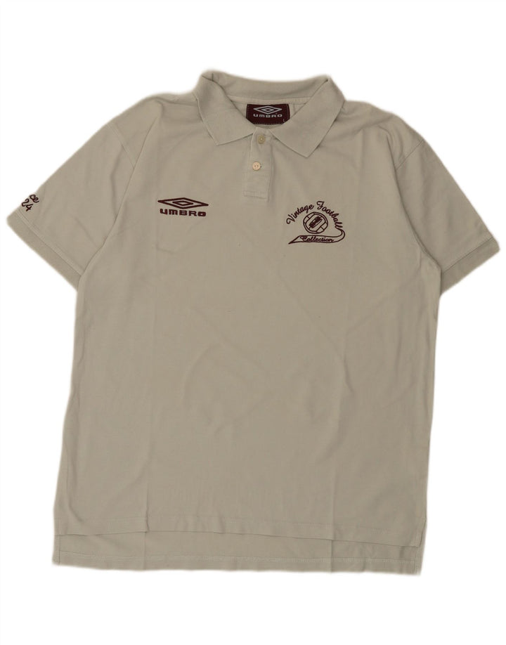 Umbro Herren-Poloshirt mit Grafik, groß, graue Baumwolle