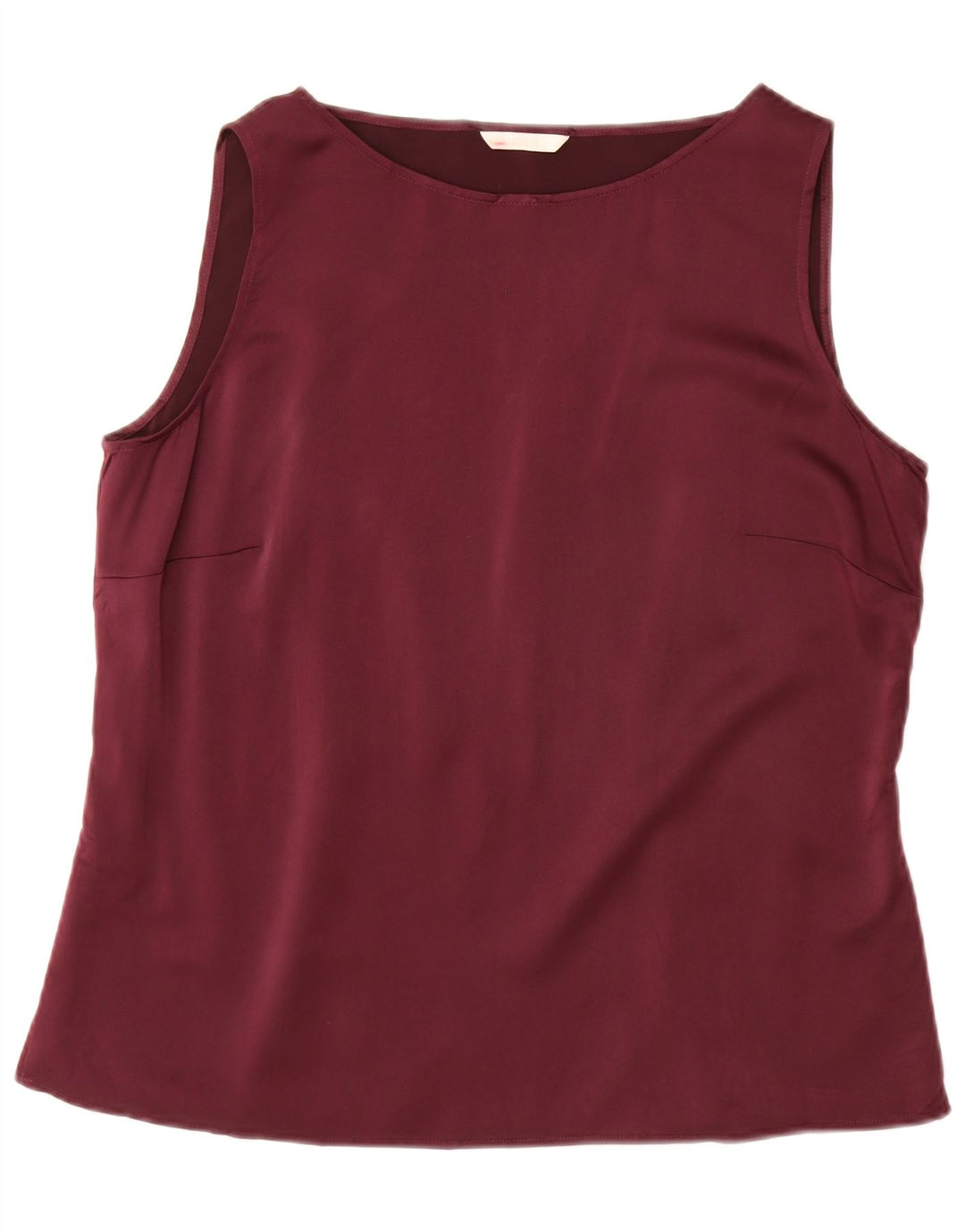 Marks & Spencer Damen ärmelloses Blusenoberteil UK 18 XL Burgunderrot Polyester