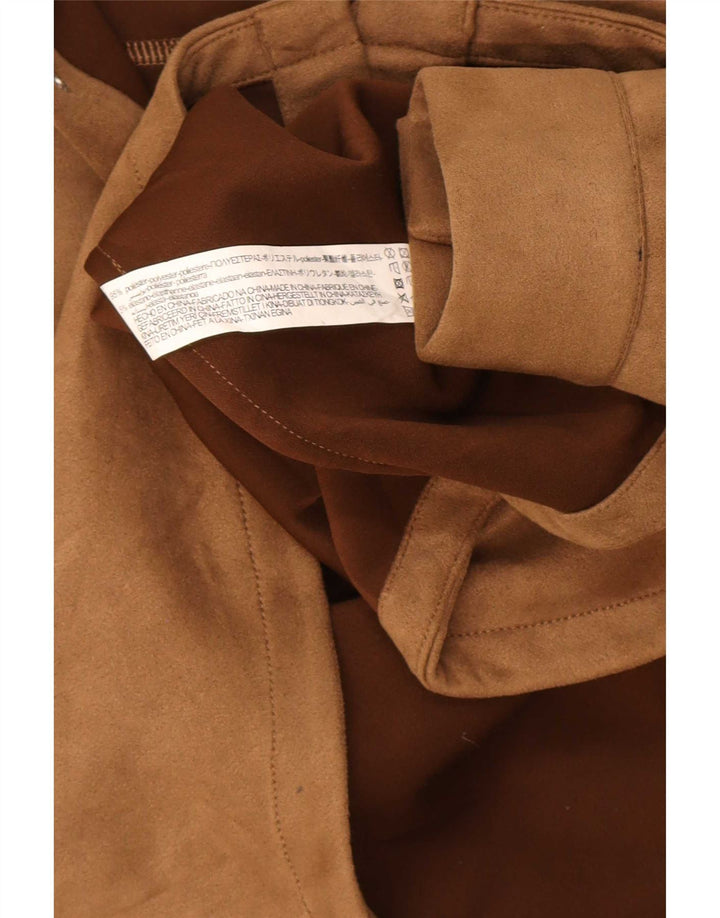 Zara Herren-Lumberjack-Hemd mit Kapuze aus mittelbraunem Polyester