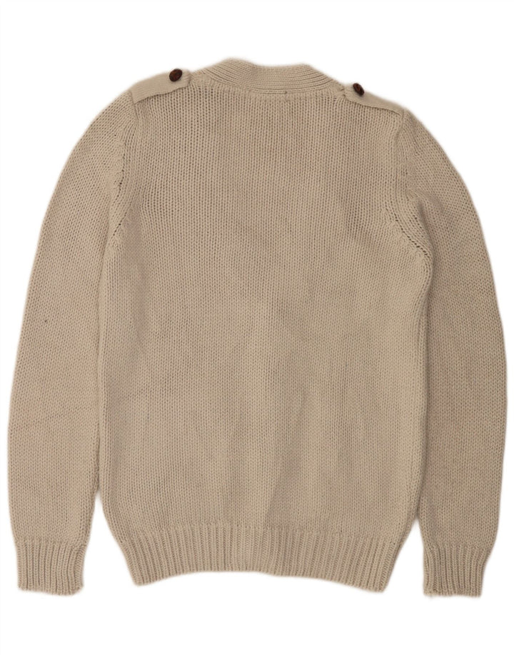 Zara Herren-Strickjacke, groß, Beige, Acryl