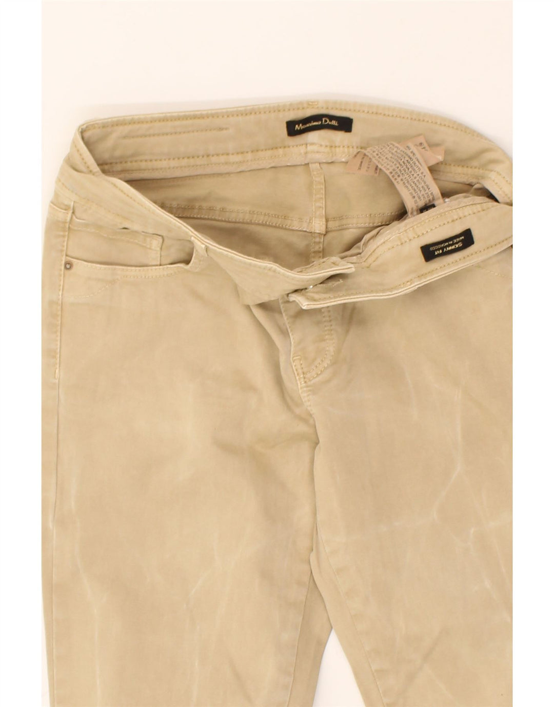 MASSIMO DUTTI Womens Skinny Casual Trousers EU 36 Small W26 L29 Beige | Vintage Massimo Dutti | Thrift | Second-Hand Massimo Dutti | Used Clothing | Messina Hembry 