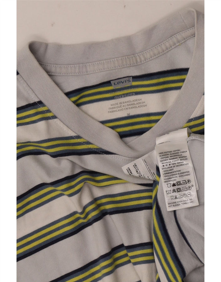 Levi's Herren-T-Shirt in Übergröße aus mittelgrauer, gestreifter Baumwolle