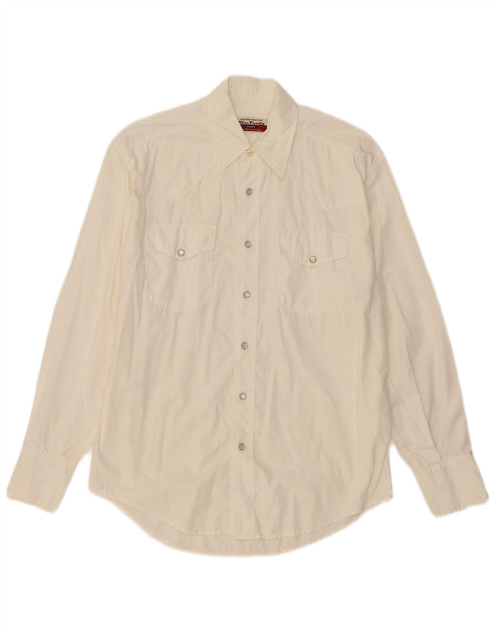 BENETTON Mens Blue Family Shirt Medium White Cotton