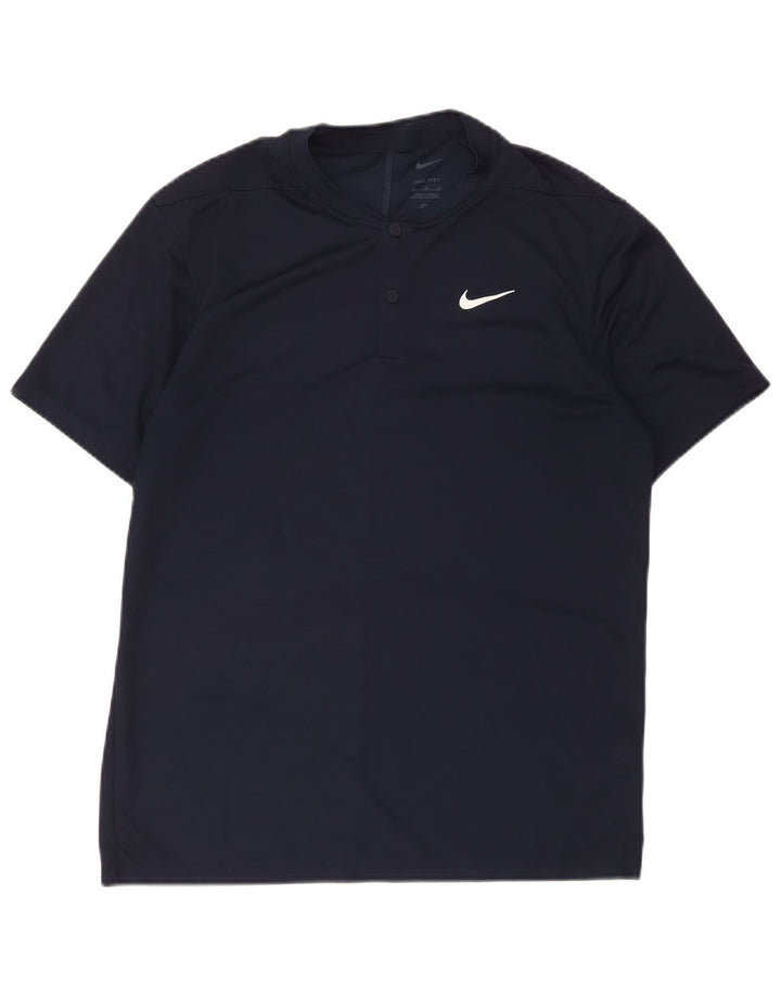 Nike Herren Dri Fit T-Shirt Top Mittel Marineblau Polyester