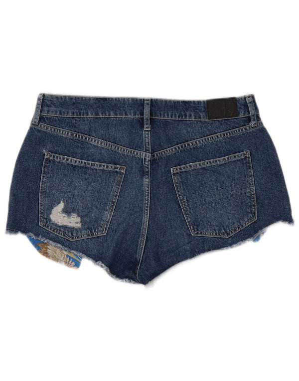 SUPERDRY Distressed Denim-Shorts für Damen, W32, Größe L, Blau, Baumwolle