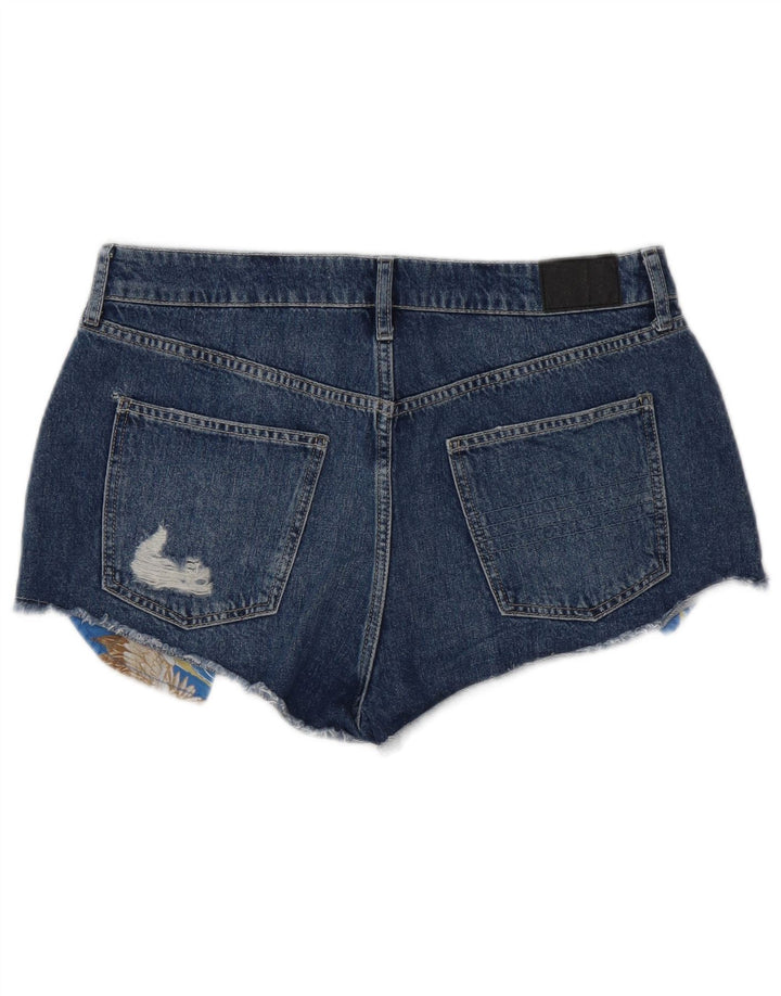SUPERDRY Distressed Denim-Shorts für Damen, W32, Größe L, Blau, Baumwolle