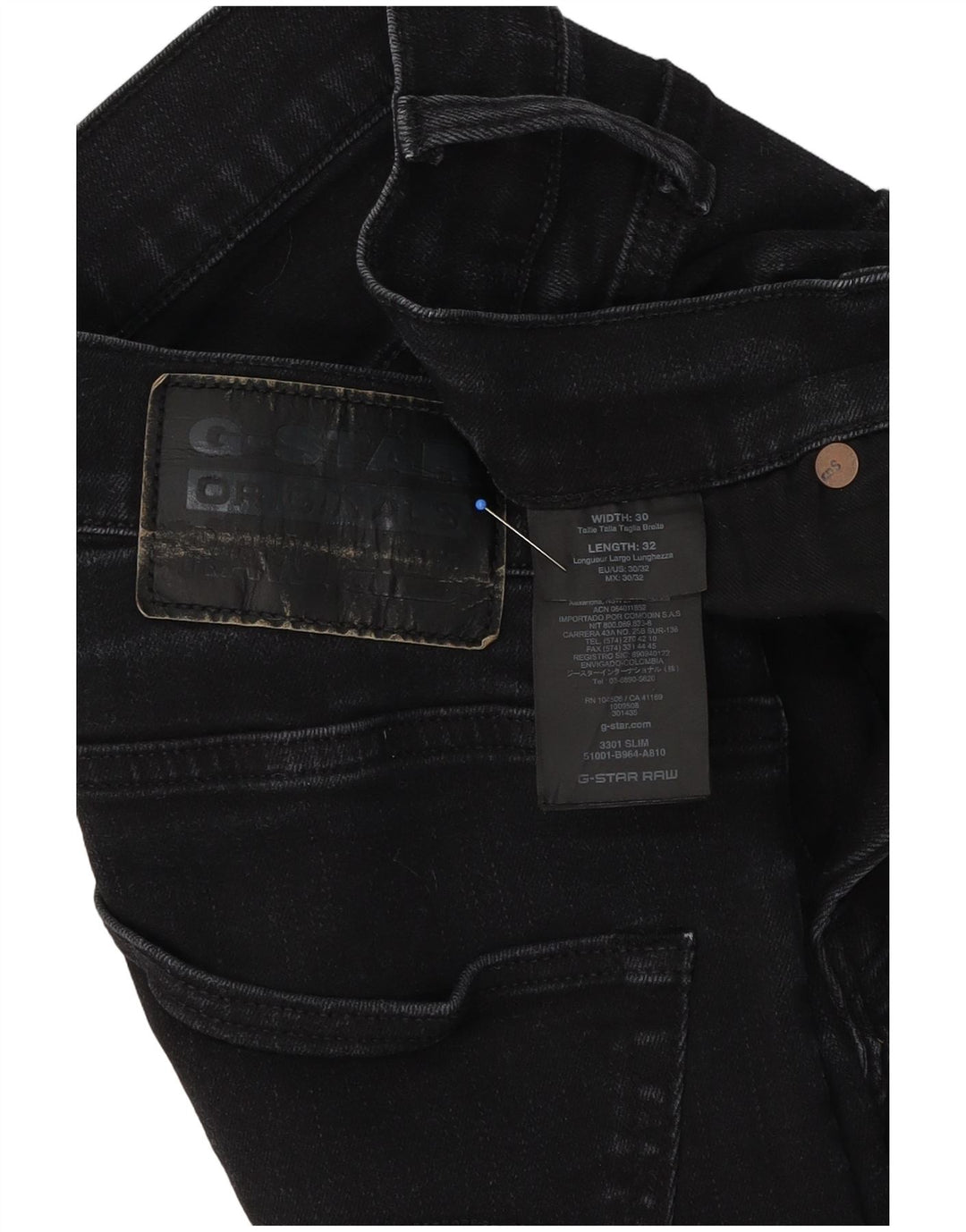 G-Star Herren 3301 Slim Jeans W30 L32 Schwarz