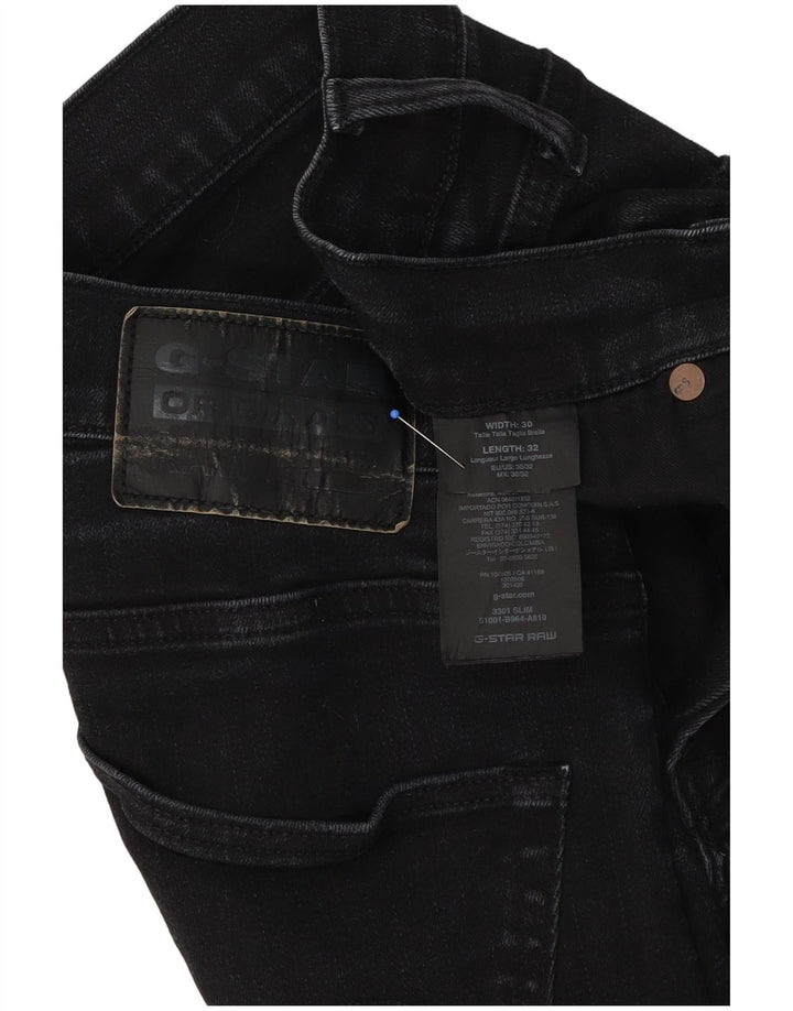 G-Star Herren 3301 Slim Jeans W30 L32 Schwarz