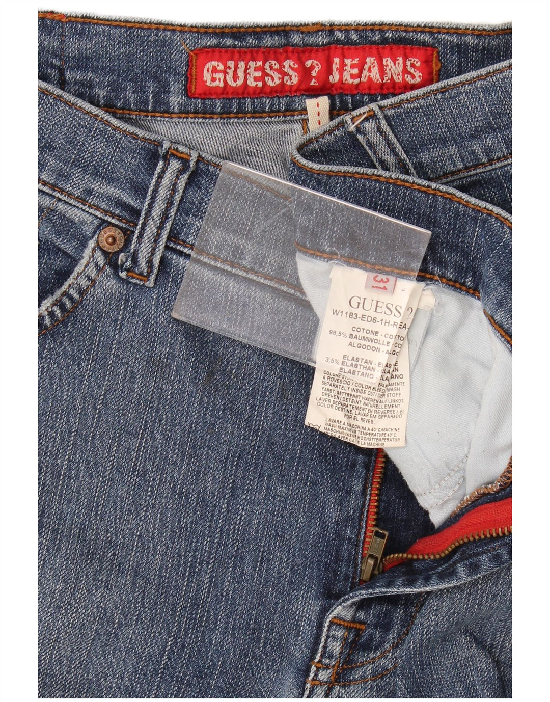 Guess Damen Skinny Jeans W31 L31 Blaue Baumwolle