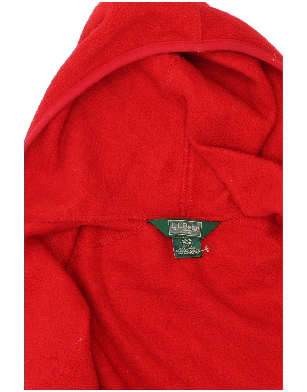 L.L.Bean Kapuzen-Fleecejacke für Jungen, 5–6 Jahre, mittelrot, Polyester