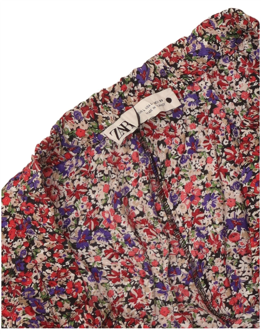 Zara Damen-A-Linien-Rock, groß, W32, mehrfarbig, Blumenmuster