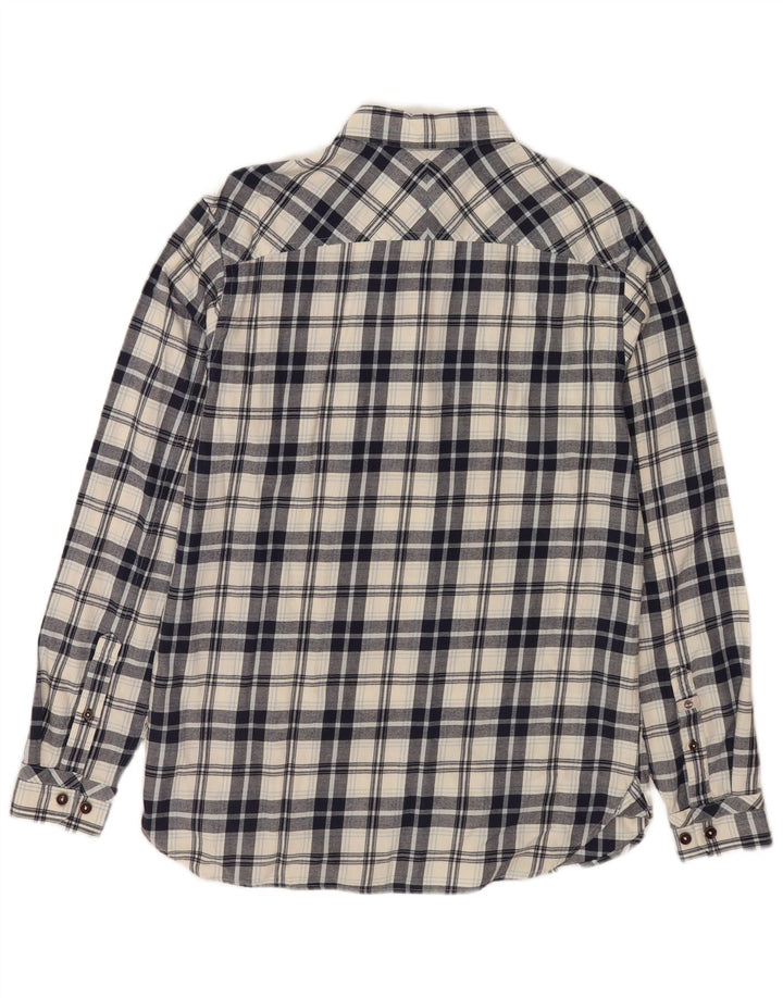 Timberland Herren-Flanellhemd mit normaler Passform, mittelblau karierte Baumwolle