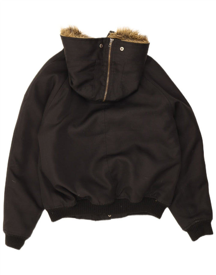 Woolrich Herren-Bomberjacke mit Kapuze, IT 46, kleines schwarzes Nylon