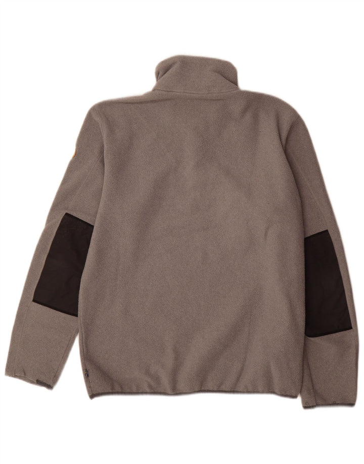 Fjall Raven Herren-Fleecepullover mit Knopfkragen, Mittelgrau