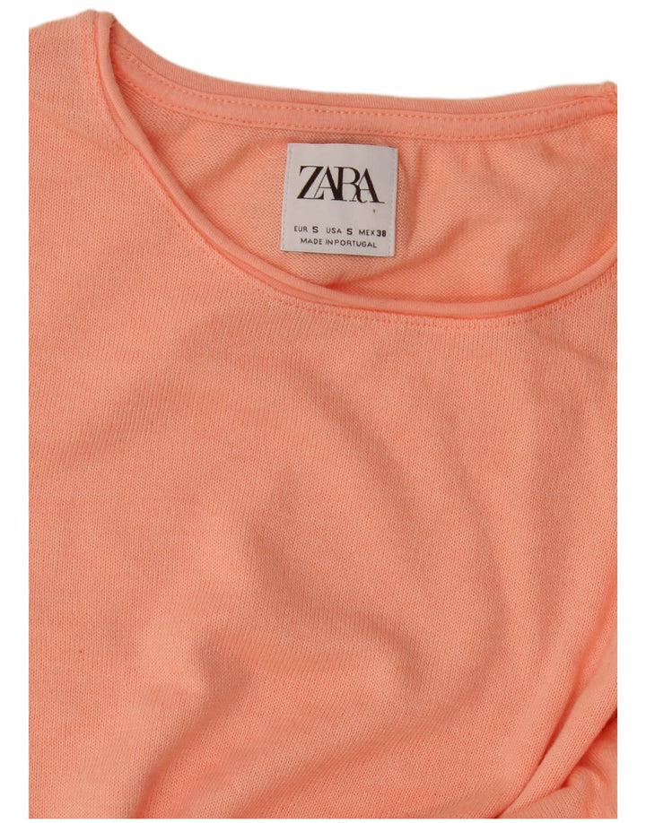 Zara Damen Übergroßes T-Shirt Top UK 10 Small Pink