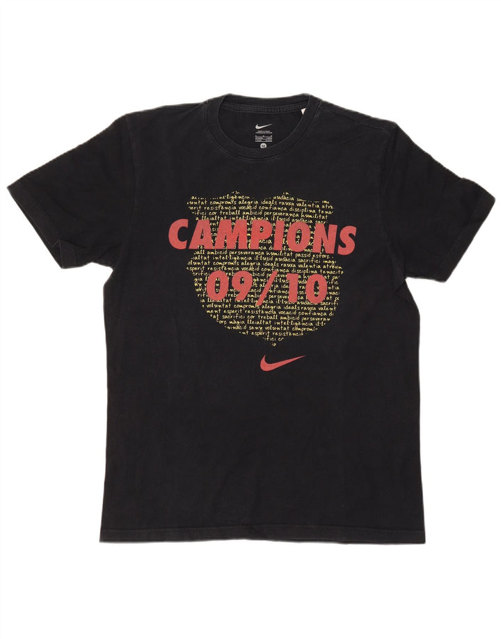 Nike Herren Grafik T-Shirt Top UK 38/40 Medium Schwarz Baumwolle