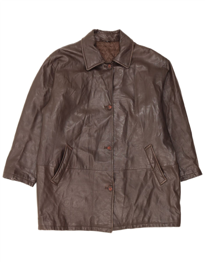 Maddox Womens Loose Fit Ledermantel EU 42 Large Braun