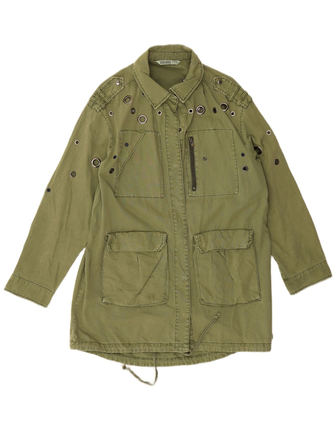 Zara Damen Übergroße Militär-Utility-Jacke UK 14 Medium Khaki