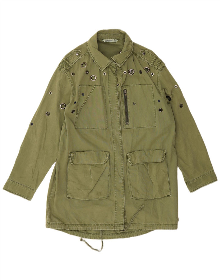 Zara Damen Übergroße Militär-Utility-Jacke UK 14 Medium Khaki