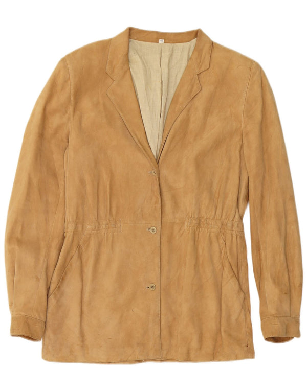 Vintage Damen Wildlederjacke IT 46 Großes Beige Leder