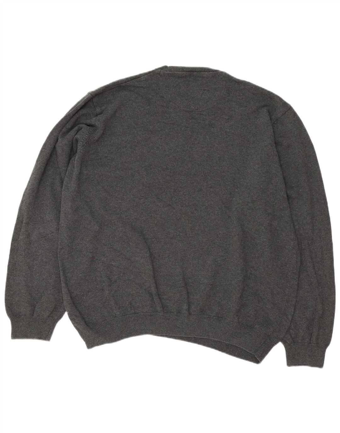 Marks & Spencer Herren-Pullover mit Rundhalsausschnitt, reguläre Passform, 2XL, graue Baumwolle