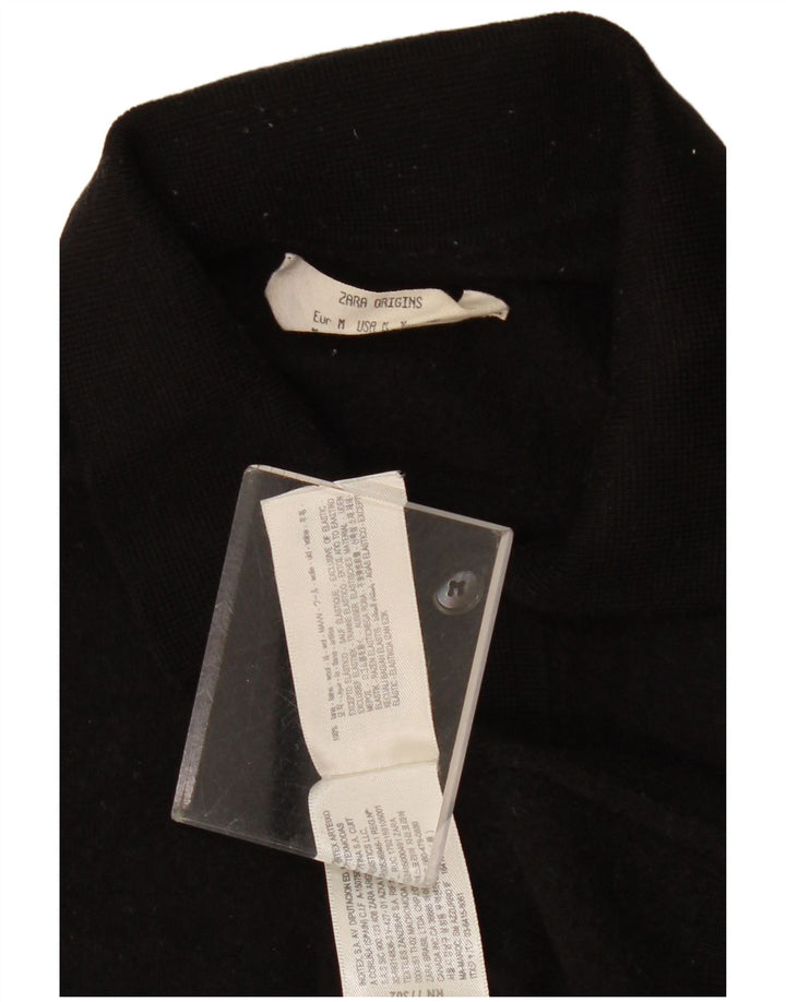 Zara Damen-Pullover mit Rollkragen, UK 12, mittelschwarze Wolle