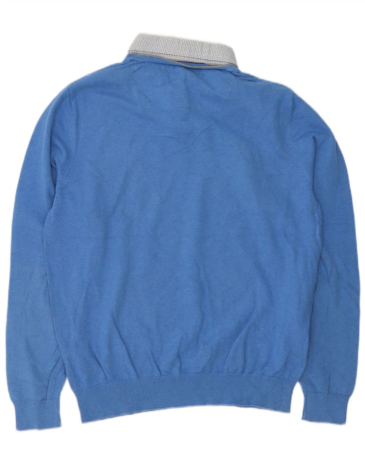 Marks & Spencer Herren-Pullover mit Rollkragen, mittelblau, klassisch