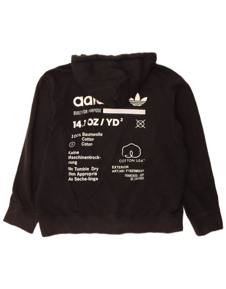 Adidas Herren Graphic Zip Hoodie Pullover Mittelschwarze Baumwolle