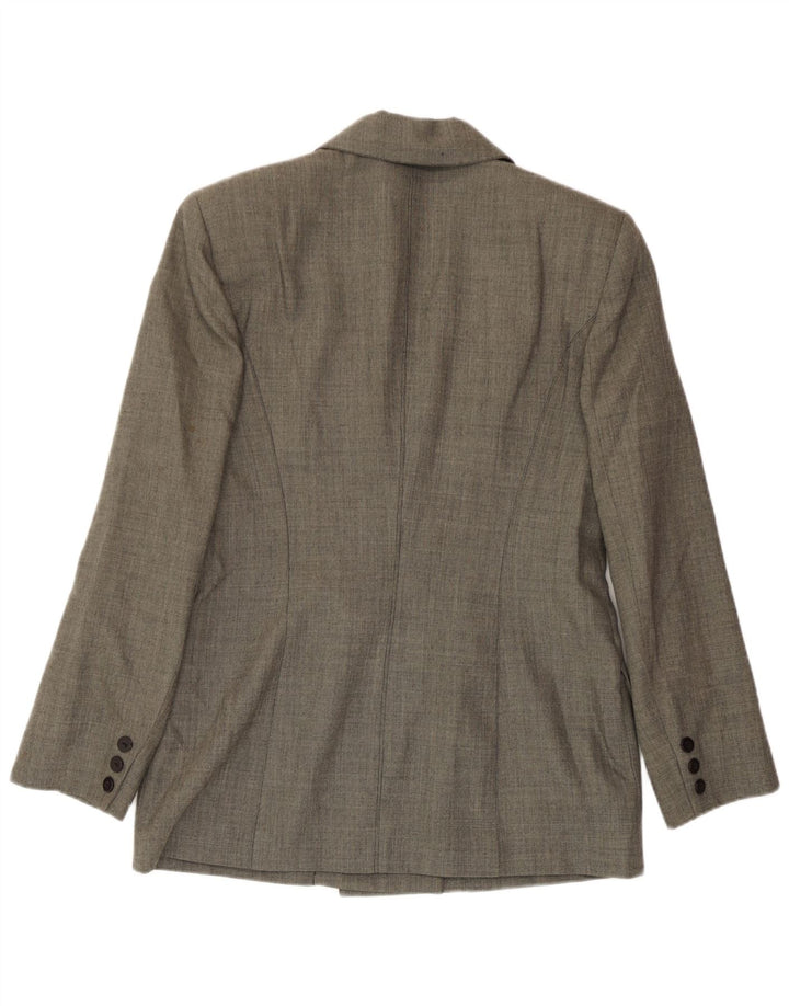 Vintage Damen Zweireiher Blazer Jacke IT 44 Mittelgraue Wolle