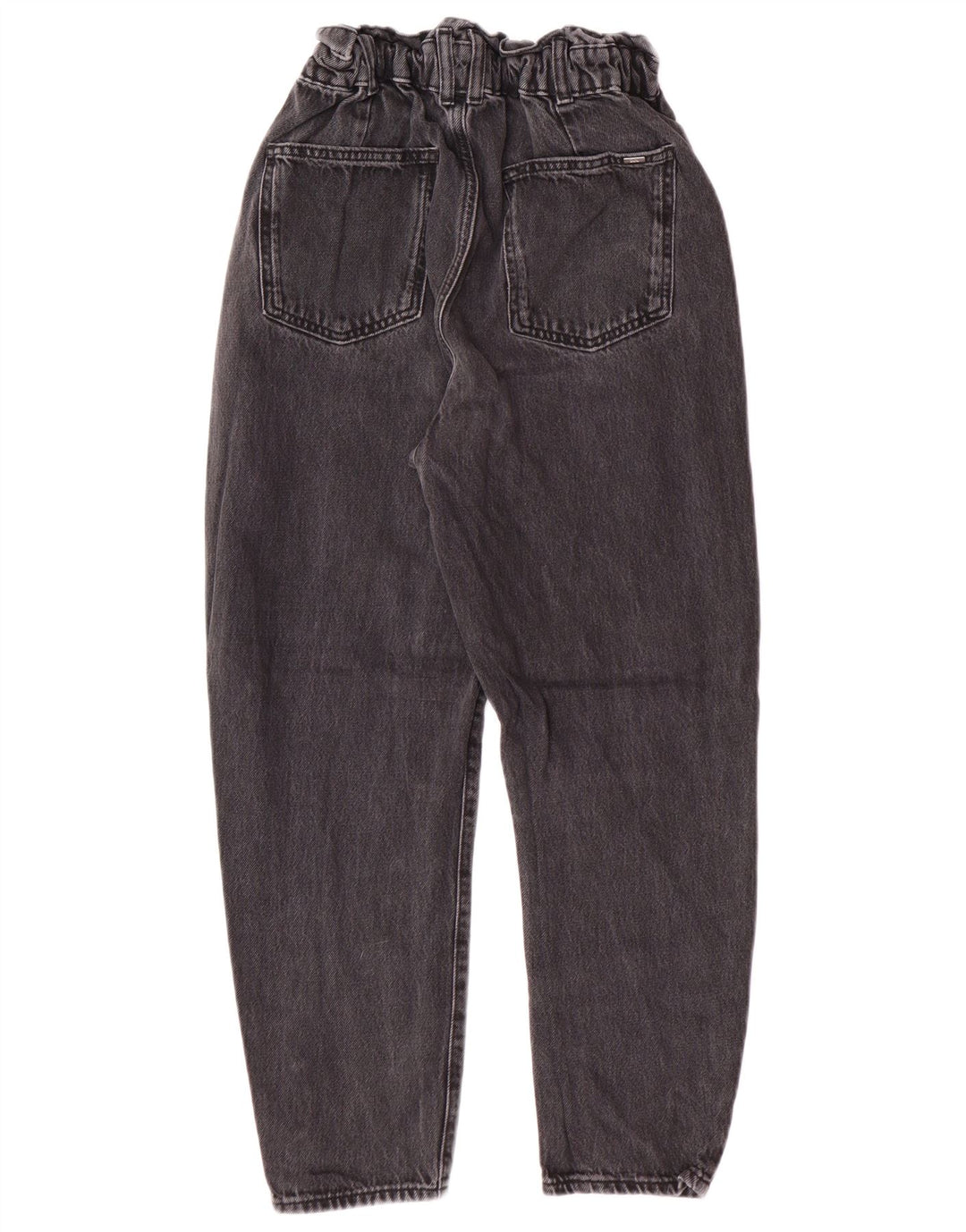 Zara Damen High Waist Tapered Jeans EU 34 2XS W24 L25 Grau Baumwolle Modern