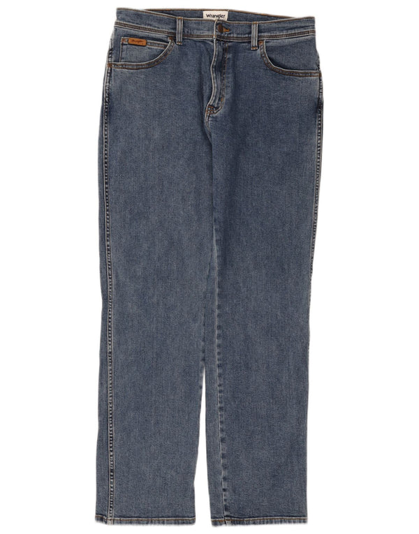 Wrangler Mens Texas Straight Jeans W34 L32 Blue Cotton