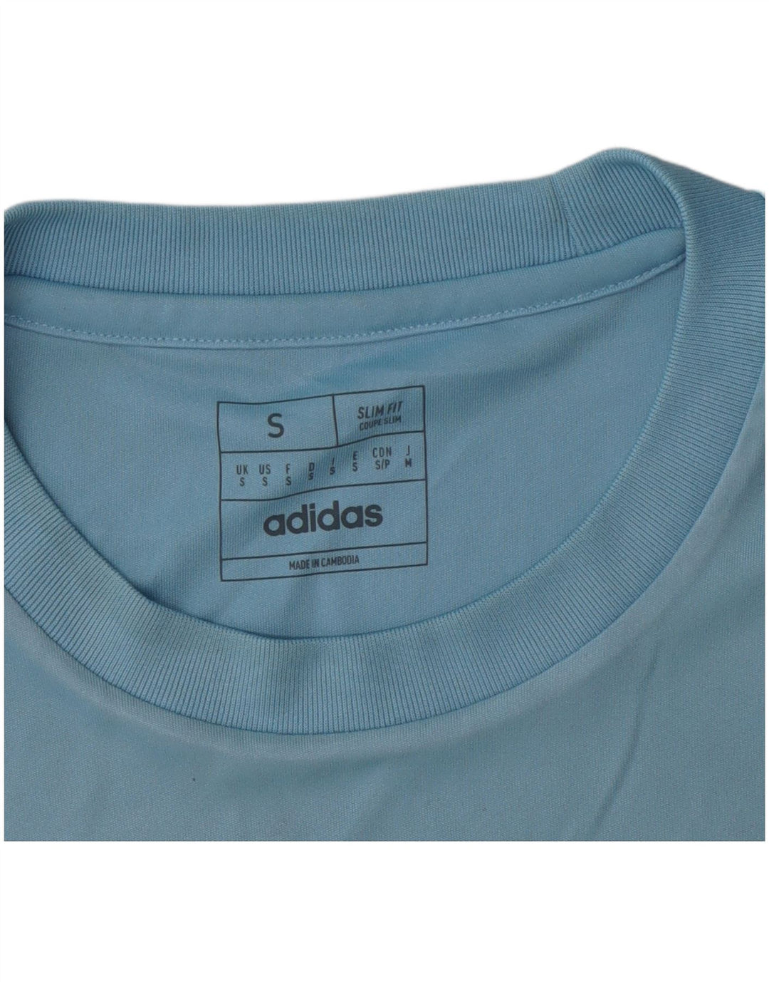 Adidas Herren Dri Fit Slim T-Shirt Top Small Blau