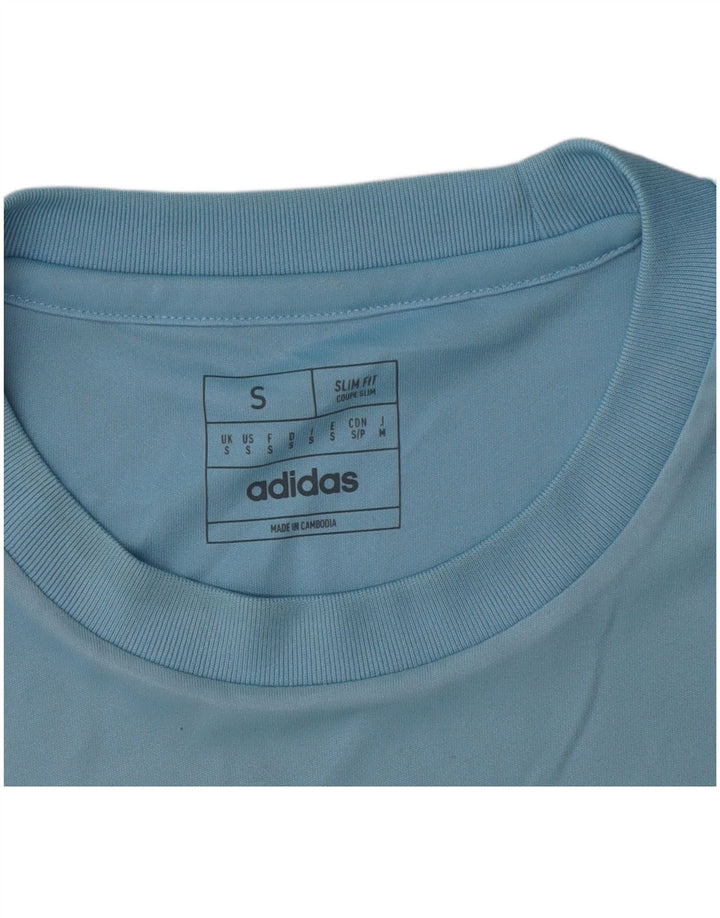 Adidas Herren Dri Fit Slim T-Shirt Top Small Blau