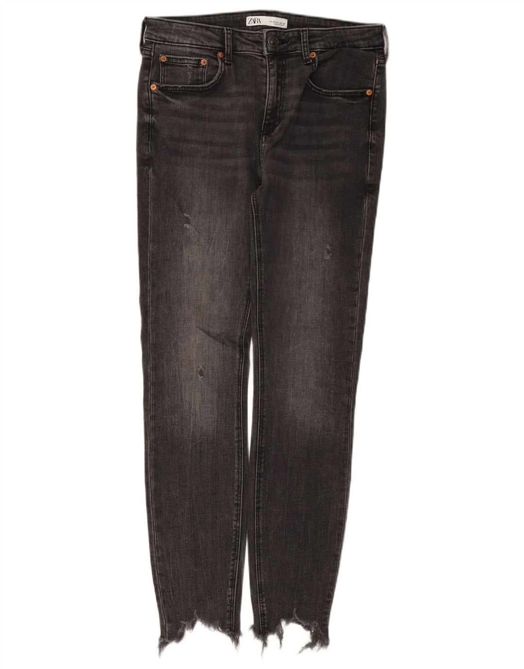 Zara Damen Distressed Skinny Jeans EU 40 Medium W30 L28 Schwarz