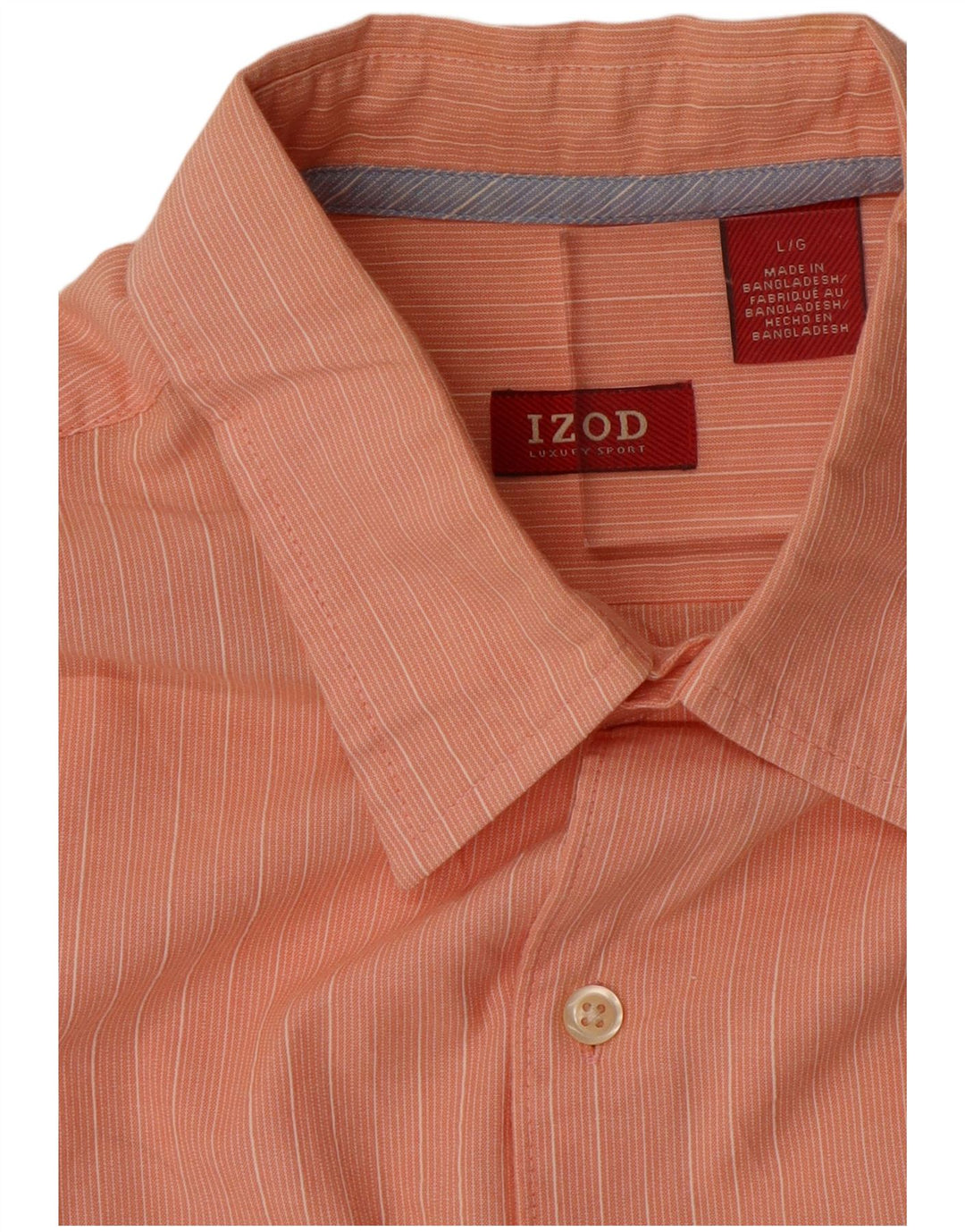 IZOD Herren-Kurzarmhemd, groß, orange gestreift, Baumwolle